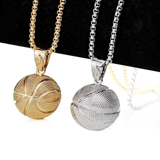 2020 Basketball Football Pendant Necklace Men's Necklace New Style Fashion Metal Pendant Accessories Party Jewelry Two Colors